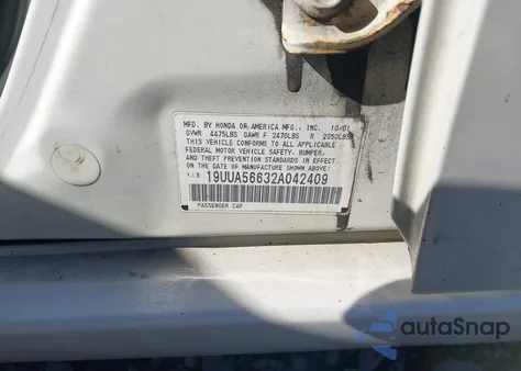 2002 Acura Tl 3.2 from USA, damaged, VIN 19UUA56632A042409